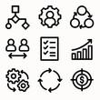 © Bohdan - Set of business icons depicting workflow, collaboration, and growth