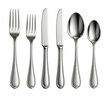© OMD - Stainless steel cutlery set with forks, knives, and spoons for elegant dining.