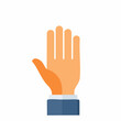 © Oleg - Cartoon hand raised in gesture illustration, palm open, sleeve and cuff visible