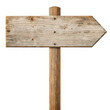 © UKPixelCraft - A rustic wooden sign isolated on transparent background, pointing the way forward