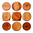 © umar - Nine wooden circles and squares of varying grains