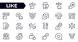 © Iconfly - Like line icon set. Hand gesture thumbs up, favorite, positive, best, confirmation, approval and agreement.Outline icon collection.Conceptual pictogram and infographic.