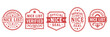 © ink drop - Vintage red rubber nice list approval stamps featuring santa certification labels for holiday graphics