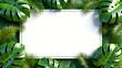 © Arif - Tropical rectangular frame with soft shadows and rich green foliage