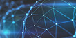 © lilyax - Close-up of a glowing blue digital network sphere with bokeh lights abstract technology