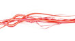 © adobe - Abstract illustration of flowing red and white light streaks against a black background design element