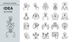 © HUANG - Collection of thin line icons for idea generation and innovation. Concepts of creativity and brainstorming in a sleek editable stroke vector set