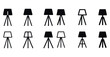 © Настя Шевчук - Minimalist black tripod table lamp silhouettes - set of twelve designs