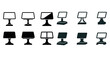 © Viacheslav - Variety of kiosk icons: monitors on stands and editable designs in silhouette