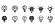 © Настя Шевчук - Creative light bulb brain icons illustrating innovation and ideas