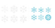 © Svitlana - Assorted snowflake designs: outlined and blue variations on white background