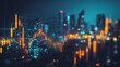 © Harry - Dynamic financial chart overlaying stunning cityscape at night, symbolizing growth and opportunity in the modern business world with vibrant colors