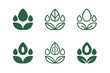 © Coosh448 - Nutrient-Rich Icons. Nutrient-rich foods. Icon set. Set Logo of Nutrient-rich foods: Nuts and seeds. harmonious logo variations of the same emblematic concept