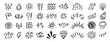 © Yanka - Comic effect icon set, manga doodle elements collection. Retro anime movement, exclamation and emphasis expressions. Doodle emotion of character in comic style