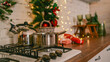 © shine.graphics - Christmas kitchen scene with festive decorations and cooking utensils