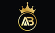 © rafiqul - abstract creative golden AB crown letter logo design.