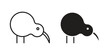 © Win - Kiwi bird icon symbols. app and web UI solid and line icon, EPS10