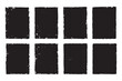 © Top - Set of grunge jagged rectangle shape. Vintage grunge boxes for collage, text, banner, sticker, poster design. paint brush grunge border frame. black grunge rectangle on a tranparent background.