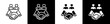 © EKA - Negotiation icon variations in line and glyph style on black and white background