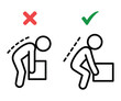 © NURUL - Correct Lifting Technique Posture Icon Vector Back Safety Guide