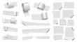 © RIO - Collection of torn paper pieces and adhesive tape rolls.