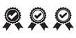 © Stockcraft Topper - Accreditation icon. Set the company's product quality certificate is compliant the check mark symbol represents the standard quality control. approval icon. certified badge icon. EPS 10.