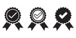 © Stockcraft Topper - Accreditation icon. Set the company's product quality certificate is compliant the check mark symbol represents the standard quality control. approval icon. certified badge icon. EPS 10.