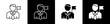 © benerbaner - Leadership icon set in line and glyph style on black and white background