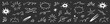 © Polina Tomtosova - Cartoon speed effect comic line element set. Hand drawn doodle sketch boom burst, bomb smoke, explosion cloud cartoon elements. Comic speed effect, power flash, explosive shapes. Vector illustration