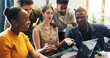 © DavidsPrime/peopleimages.com - Laptop, marketing team or meeting in digital agency to review proposal, project strategy or brainstorming. Collaboration, brand awareness or people with campaign ideas, speaking or tech for planning