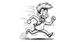 © well.up - Cartoon man running very fast with comical expression showcasing energetic movement and speed