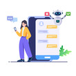 © songo_ - AI generator prompt with robot icon and smartphone. Interface for creating content using AI generator technology
