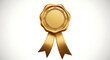 © SUMON - Elegant gold wax seal with ribbon award certificate stamp