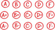 © Creative Tahmina - Hand drawn letter grade circle set with plus and minus