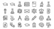 © DesignArt - Doodle Education and Science Icon Set in Black and White Style