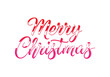 © designsMHR - Merry christmas brush lettering isolated on for festive greeting card
