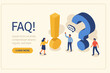 © abdulawal - People Characters Standing near Exclamations and Question Marks. Woman and Man Ask Questions and receive Answers. Online Support center. Frequently Asked Questions Concept. Flat Vector Illustration.