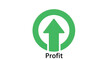 © Hijab - Green upward arrow inside a circle symbolizing profit growth and success