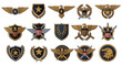 © Avra - A comprehensive collection of military and aviation inspired heraldic emblems, badges, and insignia vector icons