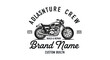© Yahya - A vintage-style logo featuring a classic motorcycle for a custom build and repair shop or crew.