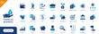 © icon - Financial business icon. Includes accounting, debt, financial report, budget, investment. Solid vector icon set.