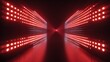 © Intach - Symmetrical red light bursts from a digital LED matrix, creating a futuristic pulsating visual