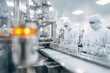 © Khawla - Pharmaceutical Vaccine Production in Modern Laboratory. Automated laboratory innovations in pharmaceutical manufacturing cleanroom biotechnology enhancements. High quality