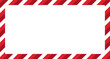 © Volodymyr - Candy cane christmas frame with blank space. Christmas border frame. Merry Christmas Candy cane rectangle frame card elements decoration. New Year picture frame ribbon. Xmas striped border