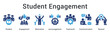 © gibranicon - Student engagement enhances motivation through encouragement fostering teamwork and communication with reward recognition systems.