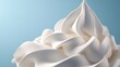 © Chaikit - White whipped cream, soft peaks, airy texture, blue background, gradient lighting, 3d vector illustration, realistic render, product shot, isolated, smooth, elegant, simple