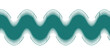 © Aeman - A wavy teal design with a dotted line and short vertical lines on a white background pattern graphic