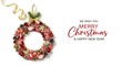 © Shuvojit11 - Christmas wreath with ribbon and text wishing merry christmas and happy new year