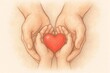 © RoenArt - Child and Parent Hands Cradling Heart Symbol