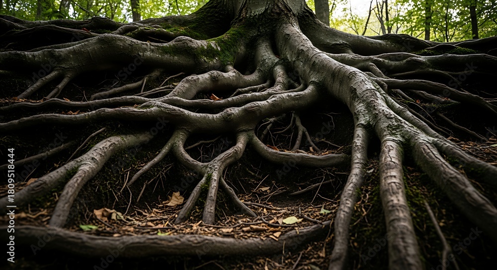 Not Roots Stone Old green tree roots grow over ancient stone temple ruins in an Asian ...